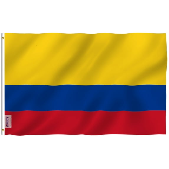 Anley Fly Breeze 3x5 Foot Colombia Flag - Vivid Color and UV Fade Resistant - Canvas Header and Double Stitched - Colombian National Flags Polyester with Brass Grommets 3 X 5 Ft