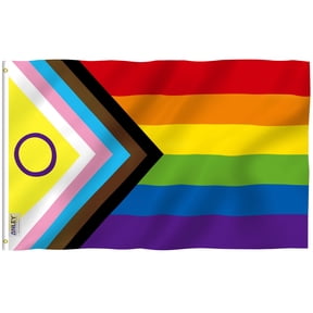 Anley 3x5 Foot New Intersex Inclusive Progress Pride Flag - Rainbow LGBT Transgender Flags