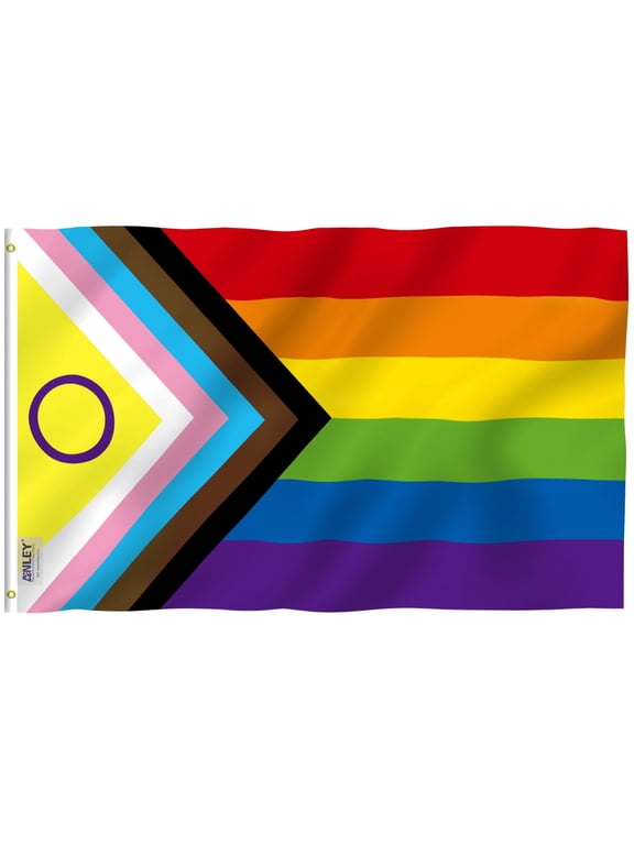 3x5 Foot New Intersex Inclusive Progress Pride Flag - Rainbow LGBT Transgender Flags
