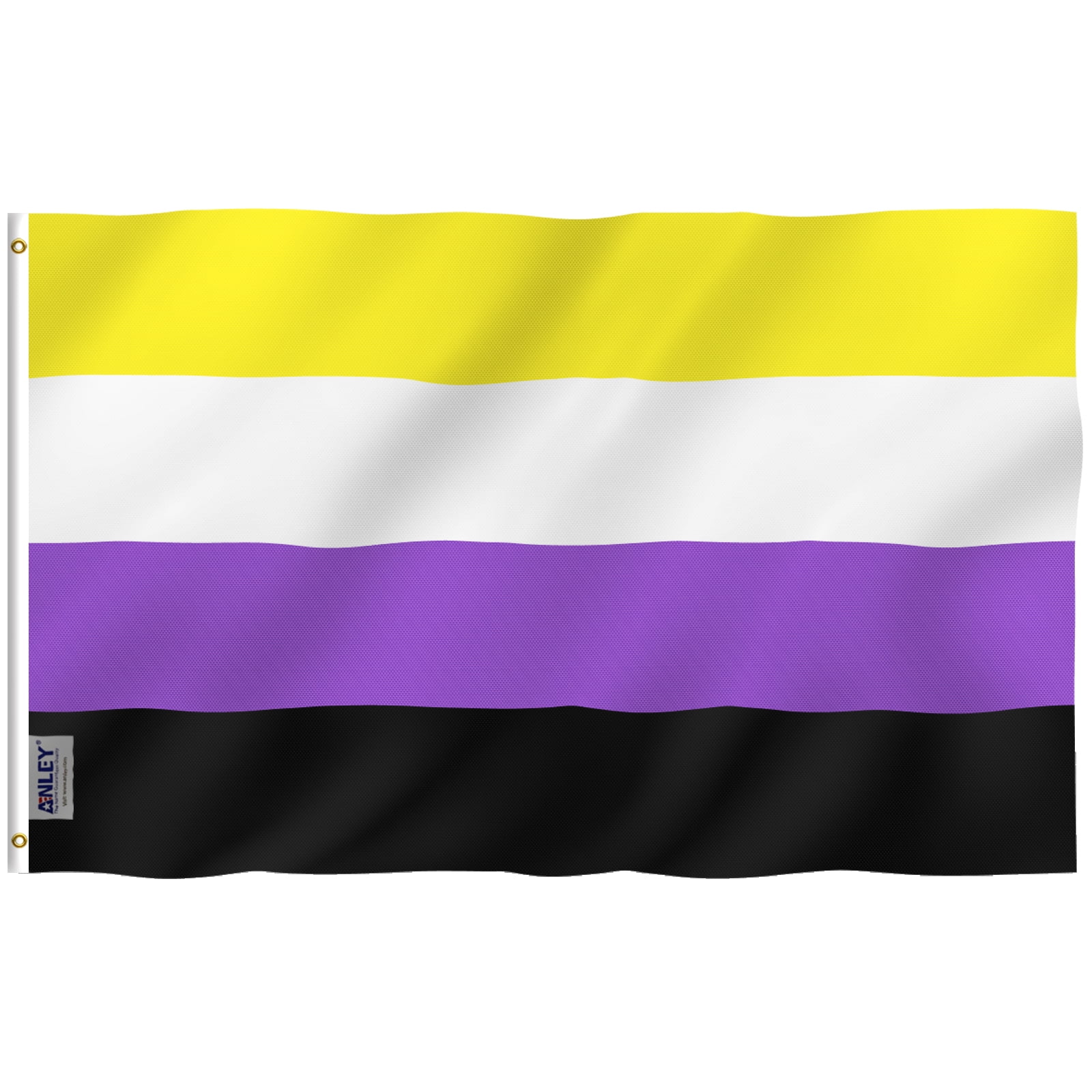 Non-Binary Pride Flag 3x5 Foot Polyester with Brass Grommets