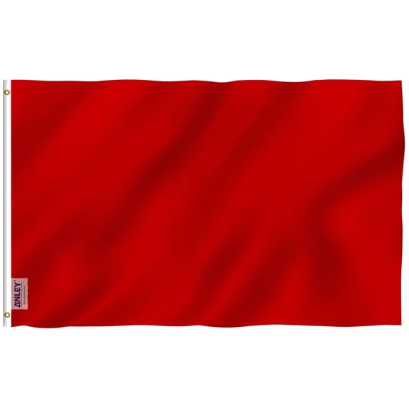 Anley 3x5 Foot Solid Red Flag - Plain Red Flags Polyester