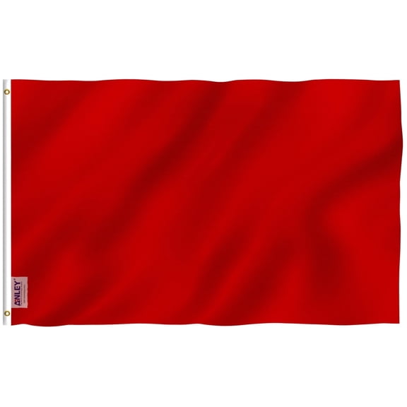 Anley 3x5 Foot Solid Red Flag - Plain Red Flags Polyester