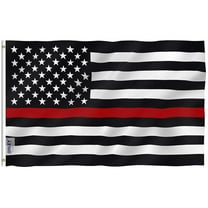 Anley 3x5 Foot Thin Red Line USA Polyester Flag - American Honoring Firefighter Flags
