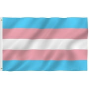 Anley 3x5 Foot Transgender Flag - Pink Blue Rainbow Flags Polyester