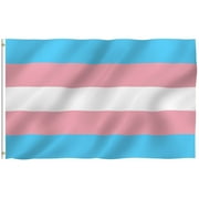 Anley 3x5 Foot Transgender Flag - Pink Blue Rainbow LGBT Pride Month Parade Flags Polyester