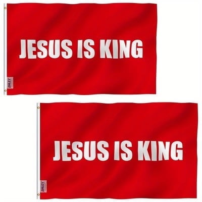 ANLEY 2 Pack Fly Breeze 3x5 Foot Jesus is King Flag - Christian Flags Polyester