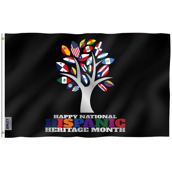 Anley 3x5 Ft National Hispanic Heritage Month Flag - Latino Countries Celebration Spanish Flags Polyester