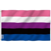 ANLEY Fly Breeze 3x5 Feet Genderfluid Flag - Vivid Color and UV Fade Resistant - Canvas Header and Double Stitched - Genderfluid Pride Flags Polyester with Brass Grommets 3 X 5 Ft