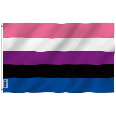 ANLEY Fly Breeze 3x5 Feet Genderfluid Flag - Vivid Color and UV Fade Resistant - Canvas Header and Double Stitched - Genderfluid Pride Flags Polyester with Brass Grommets 3 X 5 Ft
