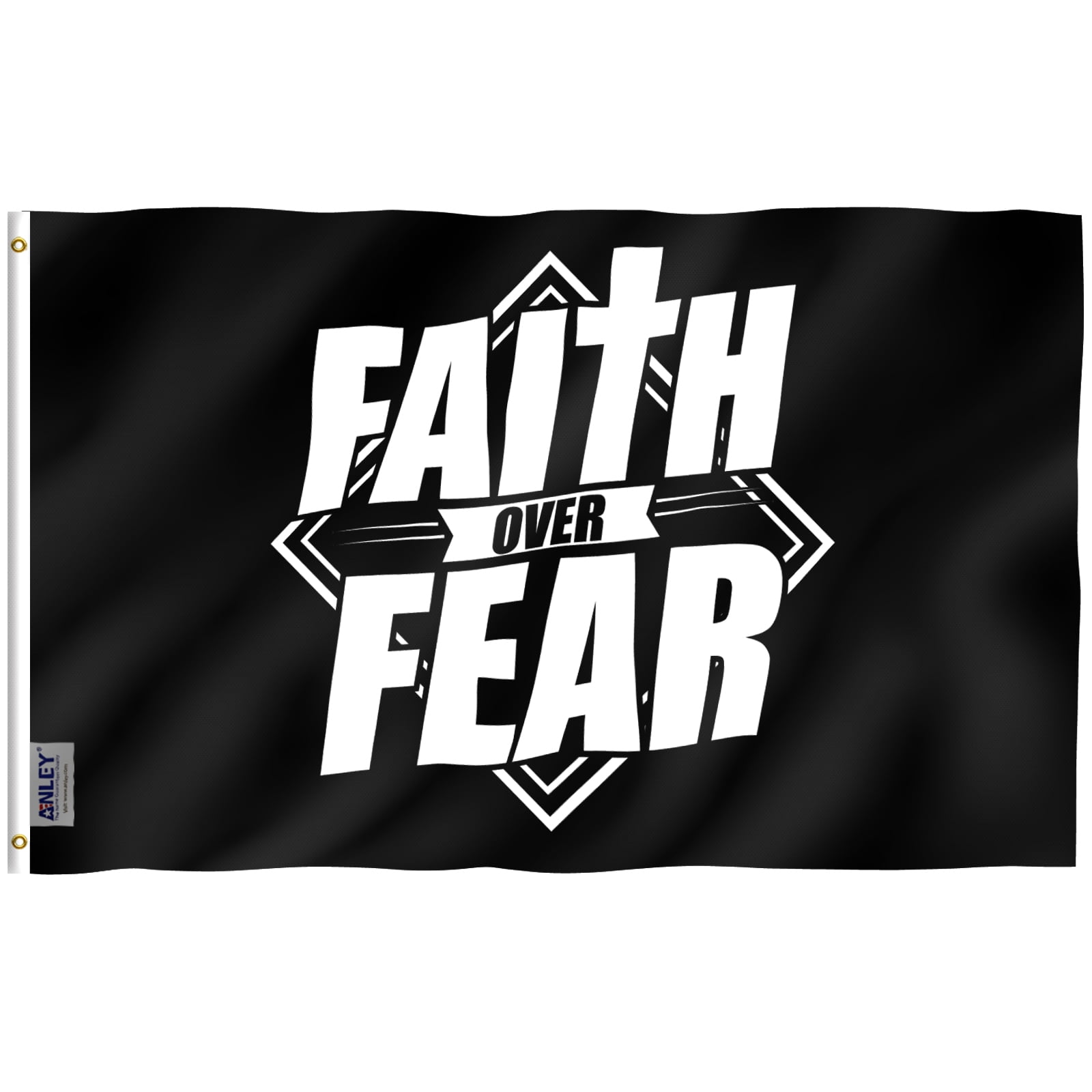 Anley 3x5 foot Faith Over Fear Flag Bible Jesus Flags
