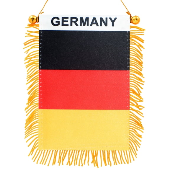 Anley 4 X 6 Inch Germany Fringy Window Hanging Flag - German Mini Flag Banner