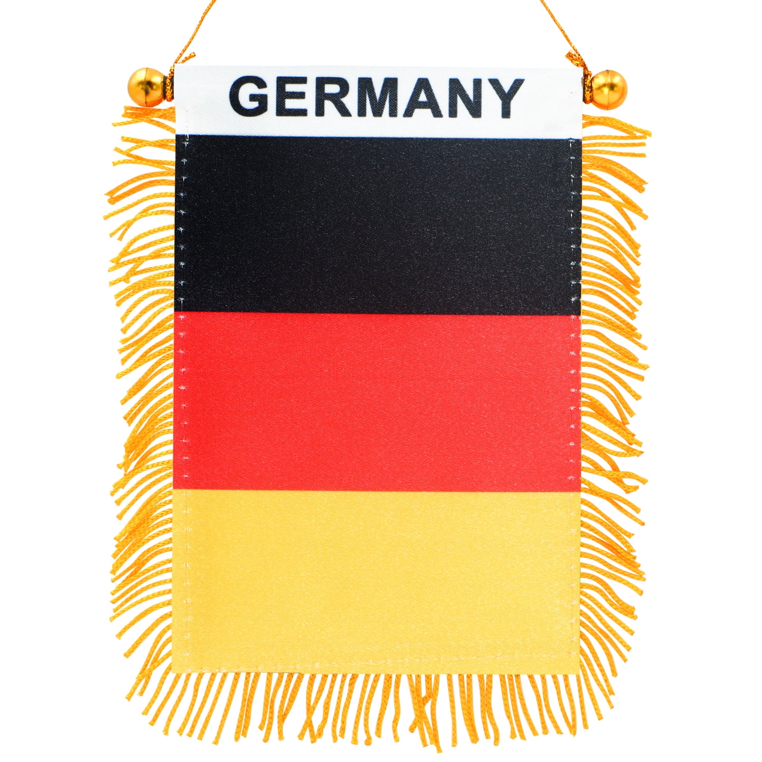 Germany 4x6 Inch Fringed Patriotic Window Hanging Flag