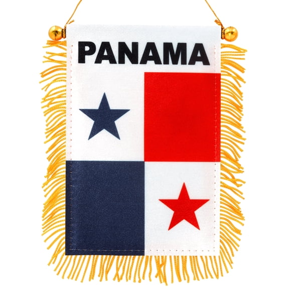 Anley 4 X 6 Inch Panama Fringy Window Hanging Flag - Panamanian Hanging Flag