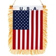thumbnail image 1 of Anley 4 X 6 Inch USA Fringy Window Hanging Flag - Mini Flag Banner & Car Rearview Mirror Décor - Fringed & Double Sided - American Hanging Flag with Suction Cup, 1 of 7