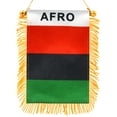 thumbnail image 1 of Anley 4 x 6 Inch Afro American Window Hanging Flag - Fringed Pan African Mini Banner, 1 of 7