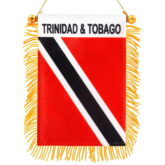 Anley 4 x 6 Inch Trinidad and Tobago Fringy Window Hanging Flag