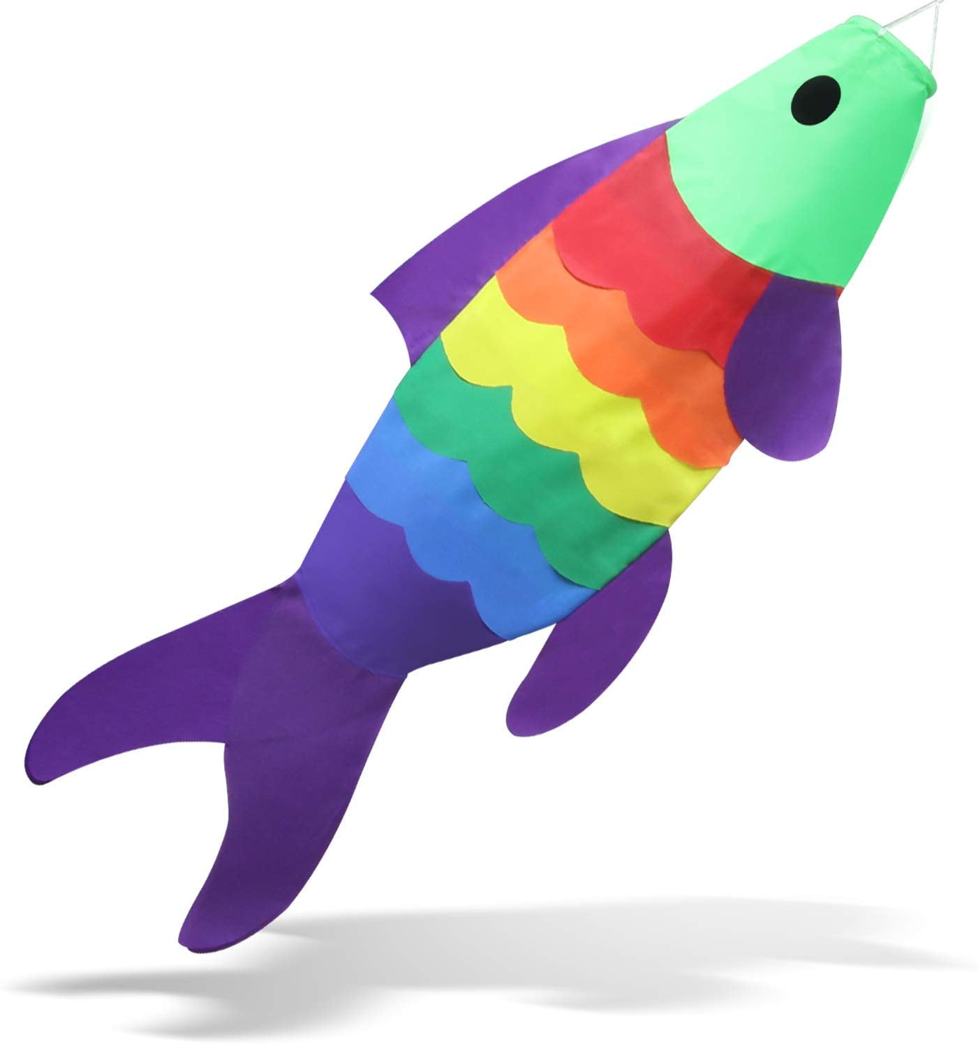 40-Inch Rainbow Polyester Carp Windsock with UV Protection