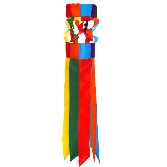 Anley 40 Inch Rainbow Windsock with Long Tails - Colorful Hanging Decoration - LGBT Parade Flag Column