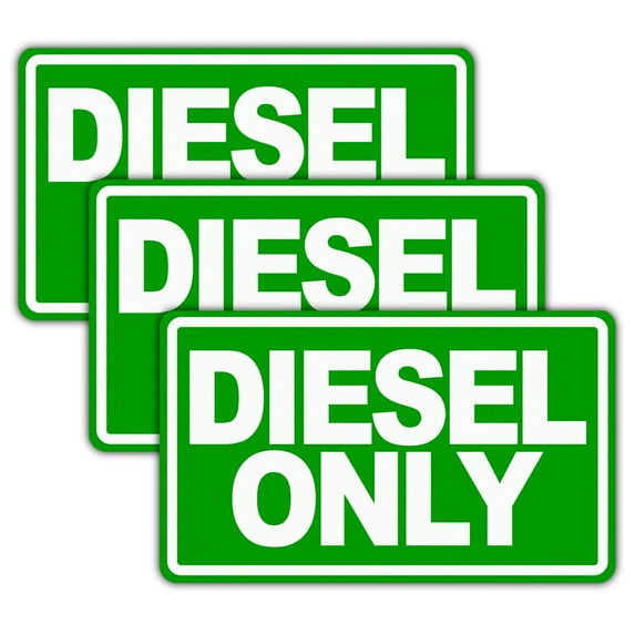 Anley 5" X 3" Diesel Only Decal 3Pcs - Reflective Diesel Only Sign - Adhesive Stickers 3 Pack