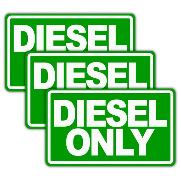 Anley 5" X 3" Diesel Only Decal 3Pcs - Reflective Diesel Only Sign - Adhesive Stickers  3 Pack