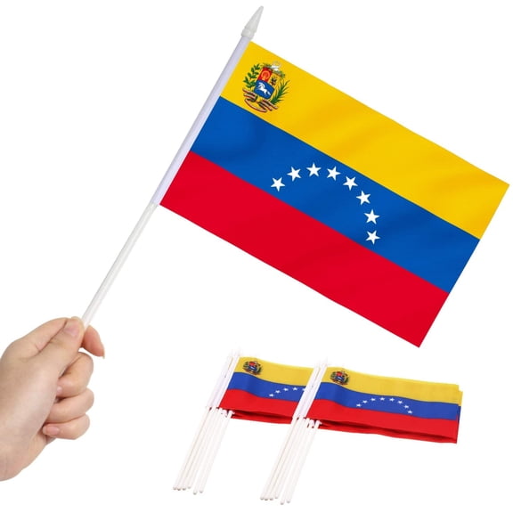 Anley Venezuela Mini Flag 12 Pack - Hand Held Miniature Venezuelan Flags 5.5x8 Inch