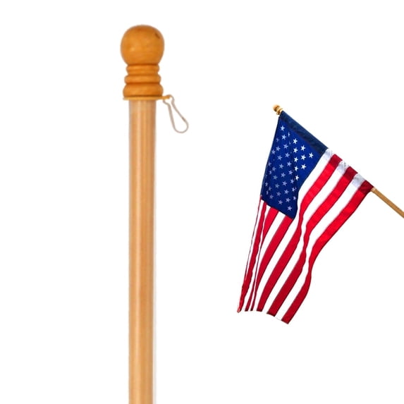 Anley 56" Pine Wooden House Flag Pole - for Sleeve House Flags 28" x 40"