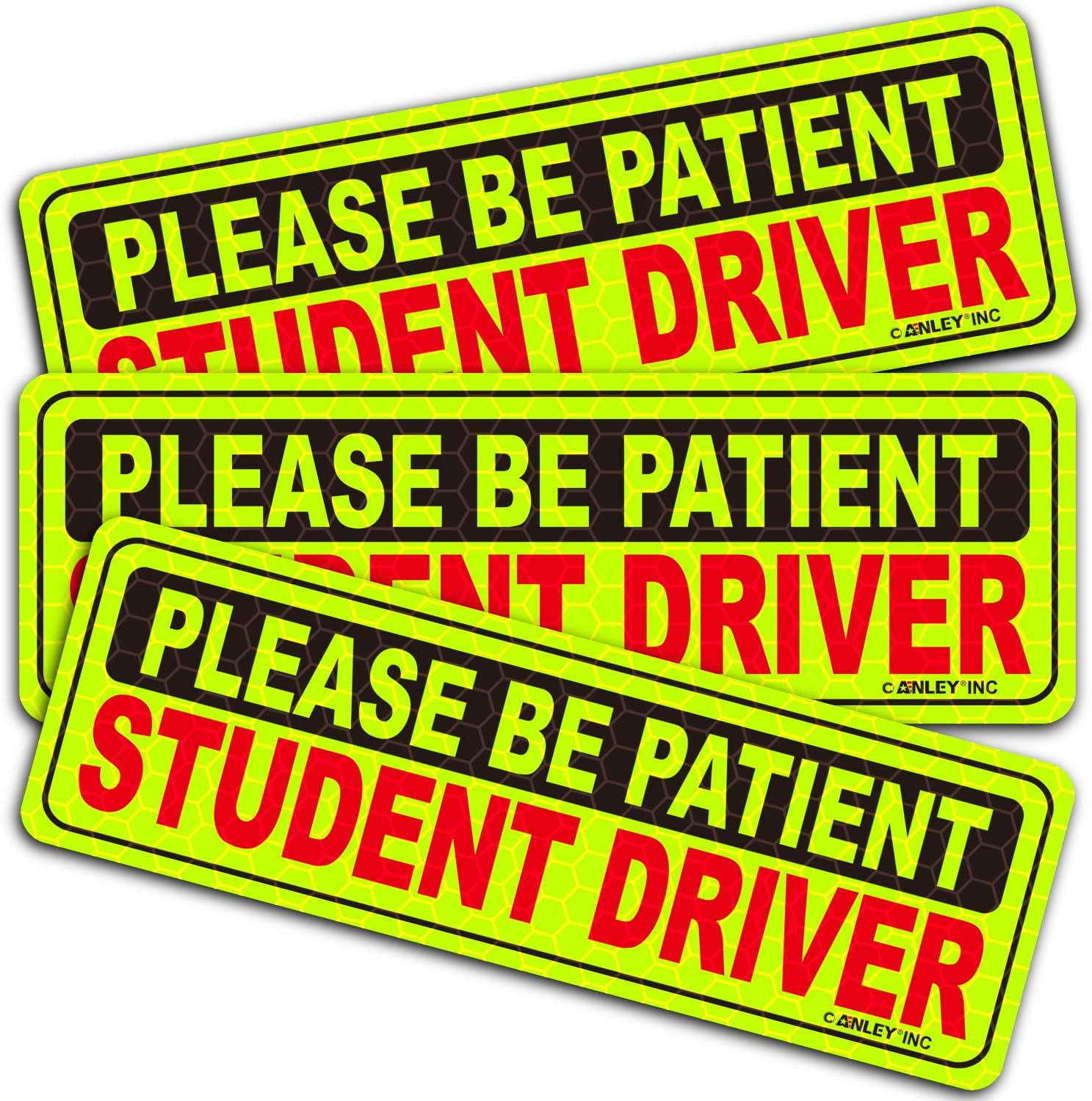 Anley 6 Pcs Reflective Student Driver Car Signs Vehicle Safety Bumper Sticker