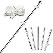 ANLEY 6 FT Stainless Wall Mount Flag Pole with Tangle Free Rotating Rings - Adjustable Length, Heavy Duty & Rustproof Flag Pole for House, Yard and Commercial (1 Inch Dia.)