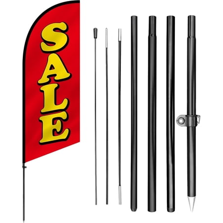 Anley 7.5 FT Sale Feather Flag Banner Kit - Outdoor Swooper Advertising Flags with Pole and Stake