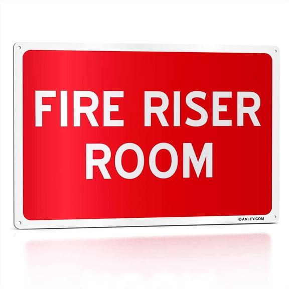 Anley Aluminum Fire Riser Room Sign 7"x10" - Fire Pump Safety Metal Warning Sign for Home, Business, Indoor/Outdoor Use