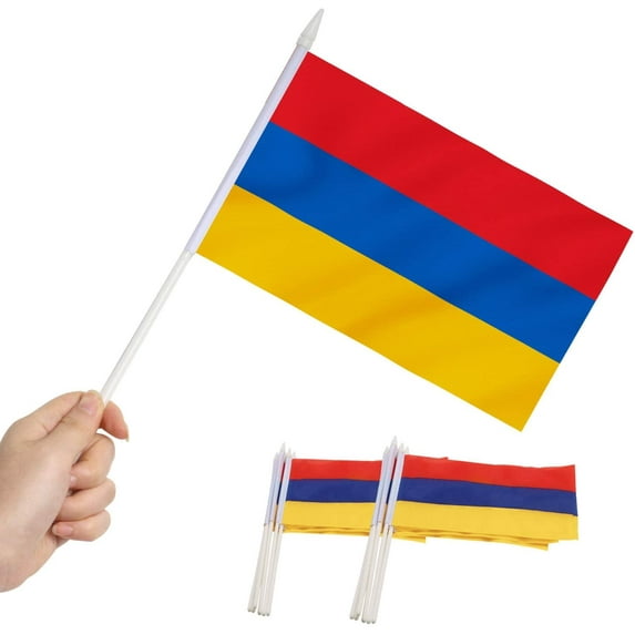 Anley Armenia Mini Flag 12 Pack - Hand Held Small Miniature Armenian Flags