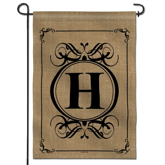 Anley Classic Monogram Letter H Garden Flag, Double Sided Family Last Name Initial Yard Flags