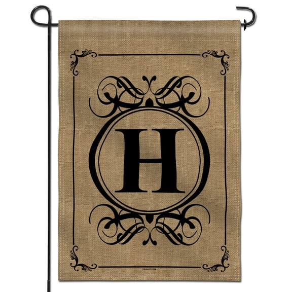 Anley Classic Monogram Letter H Garden Flag, Double Sided Family Last Name Initial Yard Flags