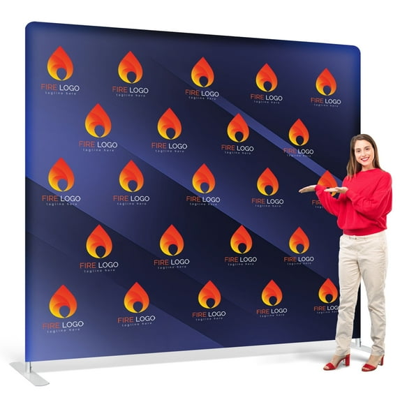 Anley Custom Backdrop Banner 7.5x10 feet Personalized Backdrops with Picture Logo Text (Include Frame and Travel Bag)