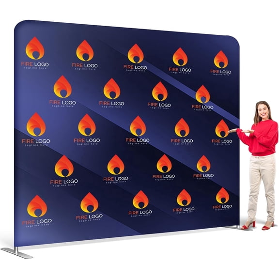 Anley Custom Backdrop Banner - Double Sided Tension Fabric Display - Step and Repeat Backdrop Stand for Exhibits Event, Conference, Trade Show, Wedding Photo Booth (Graphic Only, 7.5x10 Ft)
