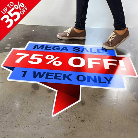 Anley Custom Floor Decal - Personalized Vinyl Decals Sticker for Floor Business - Up to 12 Inch