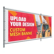 Anley Custom Mesh Banner & Sign - Fence Wrap Banners with Personalized Image Print for Advertising, Direction & Event - 8oz Commercial Grade Mesh Vinyl - Metal Grommet Double-Stitched Seam - 4X12 Ft