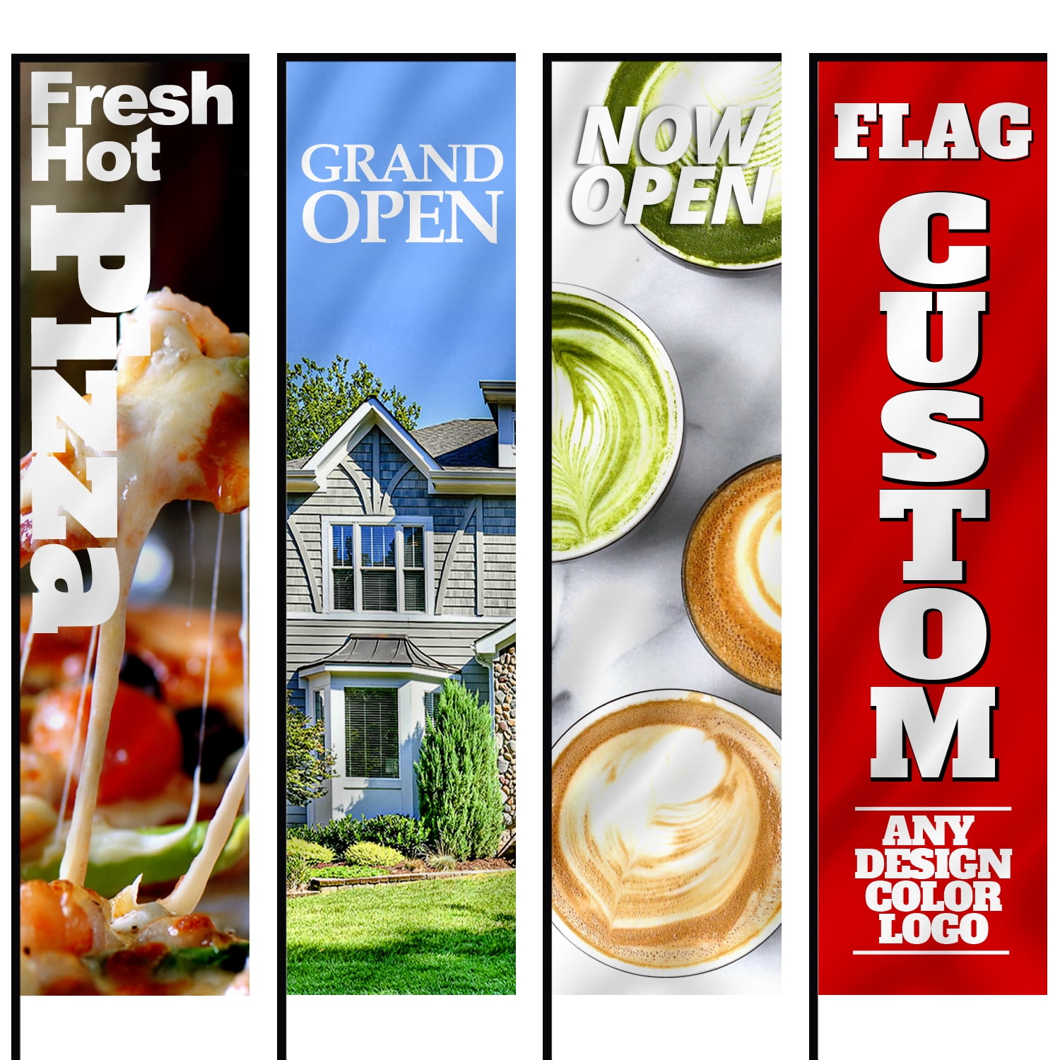 Rectangular Sides Signs Anley Custom Rectangle Feather Flag 2 X 6 Ft Single Sided - Print Your ...