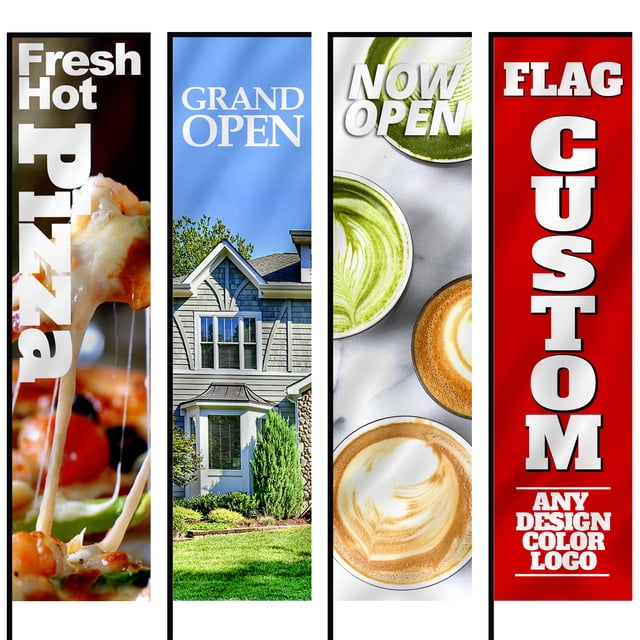 Anley Custom Rectangle Feather Flag 2 X 6 Ft Single Sided - Print Your ...