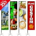 thumbnail image 1 of Anley Custom Rectangle Feather Flag 3 X 11 Ft Double Sided - Print Your Own Logo/Design/Words - Indoor & Outdoor Commercial Advertising Banners Flags (Include Flagpole + Cross Base + Water Bag), 1 of 5
