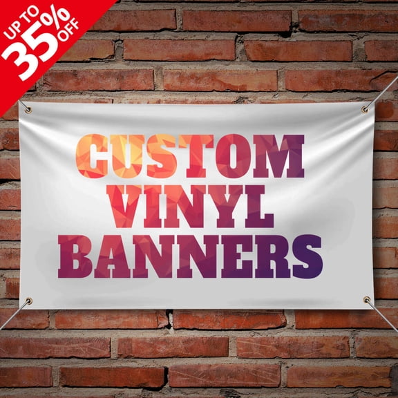 Anley Custom Vinyl Banner - 13oz Heavy Duty Vinyl Sign - Metal Grommets & Heat Welded Hems