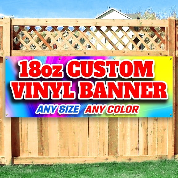 Anley Custom Vinyl Banner - 18oz Heavy Duty Vinyl Sign - Metal Grommets & Hemmed Sides - for Celebrating, Advertising, Direction - 3 X 3 Ft