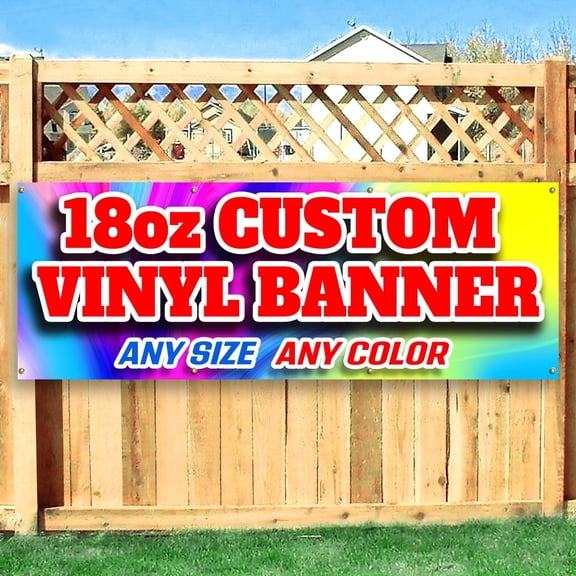 Anley Custom Vinyl Banner Double Sided - 18oz Heavy Duty Vinyl Sign - Metal Grommets & Hemmed Sides - 7 X 14 Ft