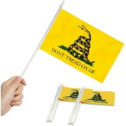 Anley 12 Pack Don't Tread on Me Mini Flag - Hand Held Small Miniature Gadsden Flags 5x8 Inch