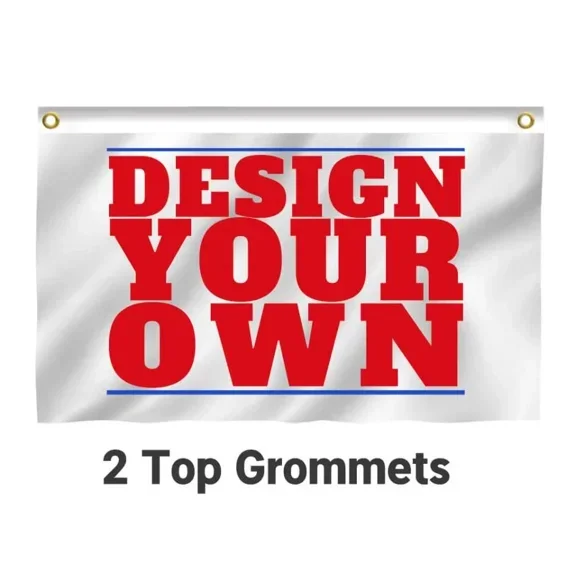 Anley Double Sided Custom Flag Customized Flags Banners - Print Your Own Logo/Design/Words - 1 x 1.5 foot Polyester