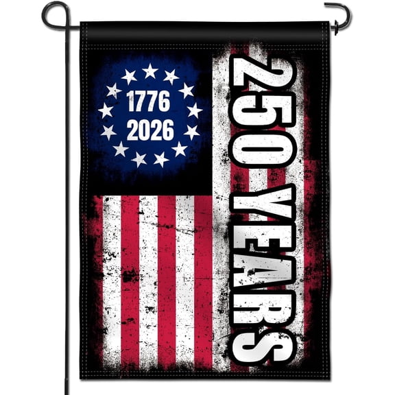 (2 pack) Anley Double Sided Premium Garden Flag, 250th Anniversary American Decorative Garden Flags for July 4th Independence Day Home Decor - Weather Resistant & Double Stitched Yard Flags - 18 x 12.5 Inch
