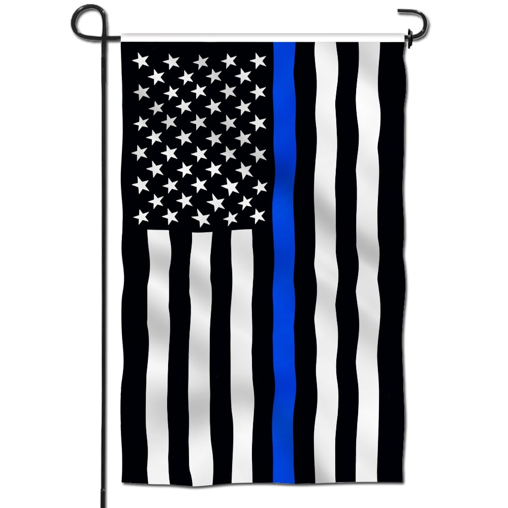 Thin Blue Line USA Patriotic Garden Flag 12 x 18 Inch