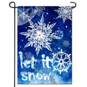 Anley Double Sided Winter Snowflake Garden Flag, Let It Snow Decorative Garden Flags - 18 x 12.5 Inch