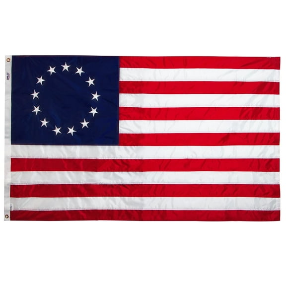 Anley 3x5 Ft EverStrong Series Betsy Ross Flag 210D Polyester - Embroidered Stars and Sewn Stripes - US Patriotic Banner Flags