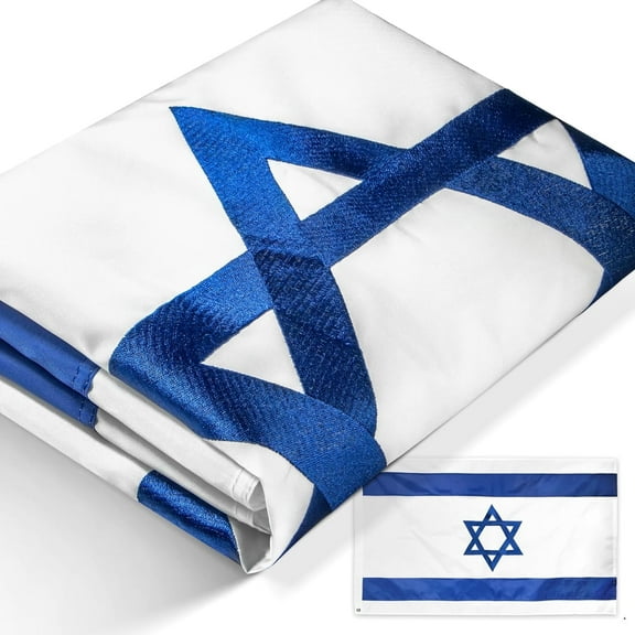 Anley EverStrong Series Israel Flag 3x5 Foot - Embroidered and Sewn Stripes